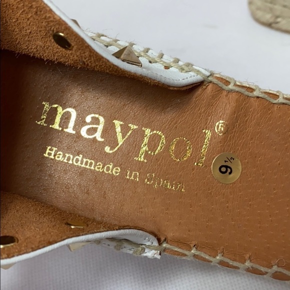 Maypol Anthro white leather studded espadrille wedges - Picture 4 of 8